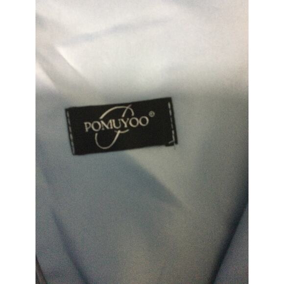 BRIDESMAID 14 1X Slate Blue  One Shoulder Sleeveless Formal Maxi Dress NEW B125 - Picture 8 of 9